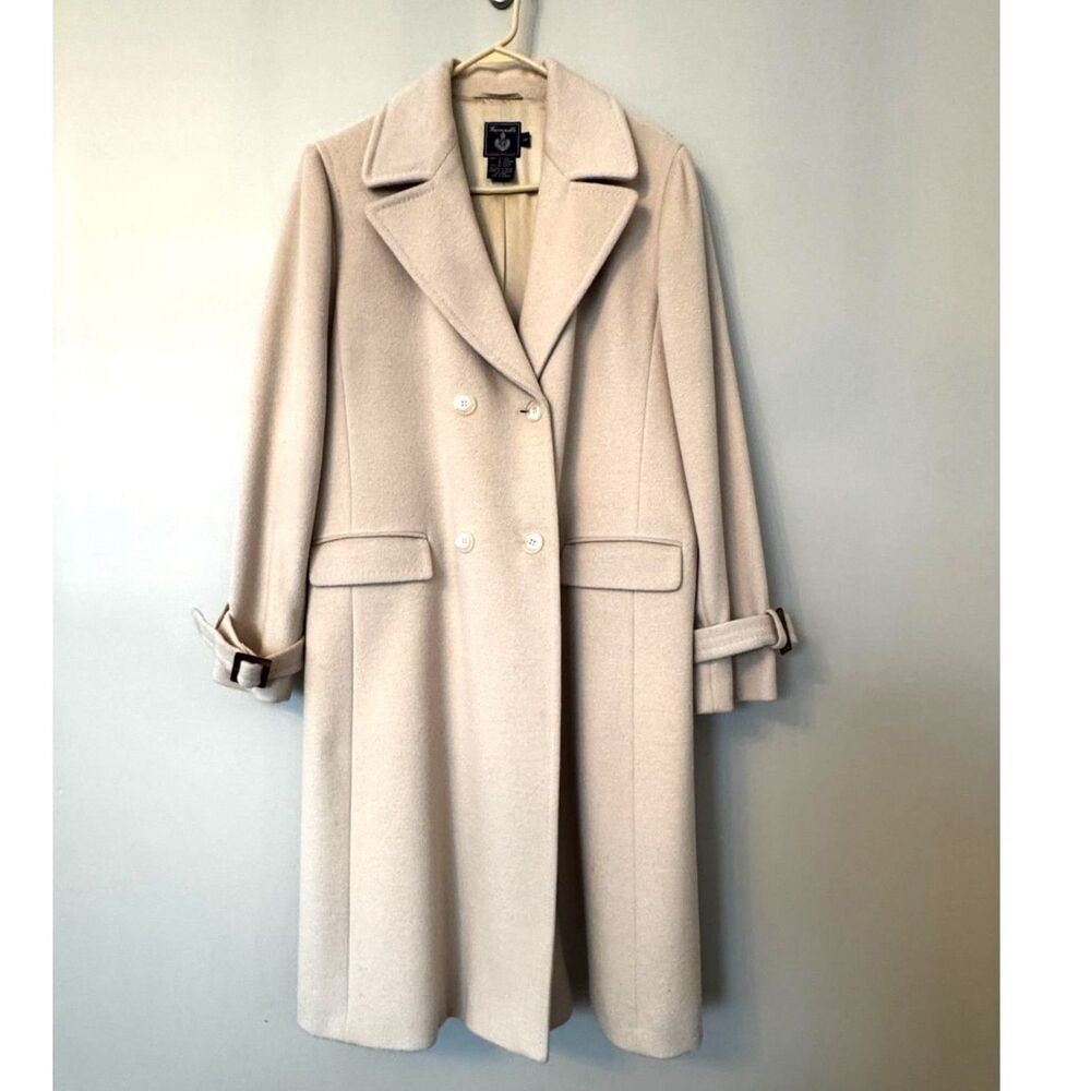 Vintage Facconable Wool Angora Cashmere Blend Coat Size Large Old Money - Picture 2 of 9